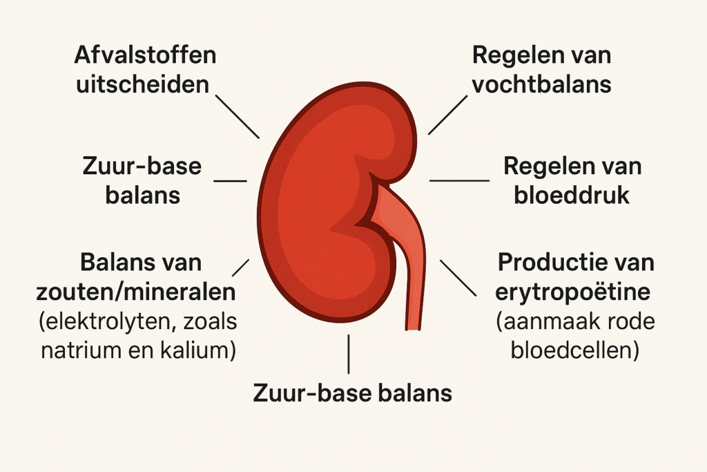 De nieren hebben meerdere belangrijke functies